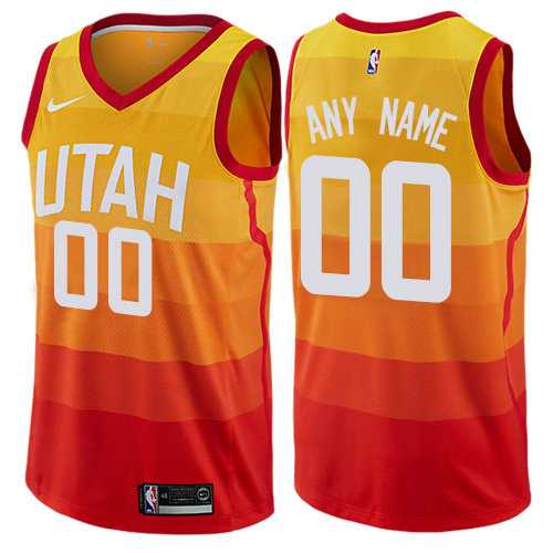 Men & Youth Customized Utah Jazz City Edition Orange Swingman Jersey